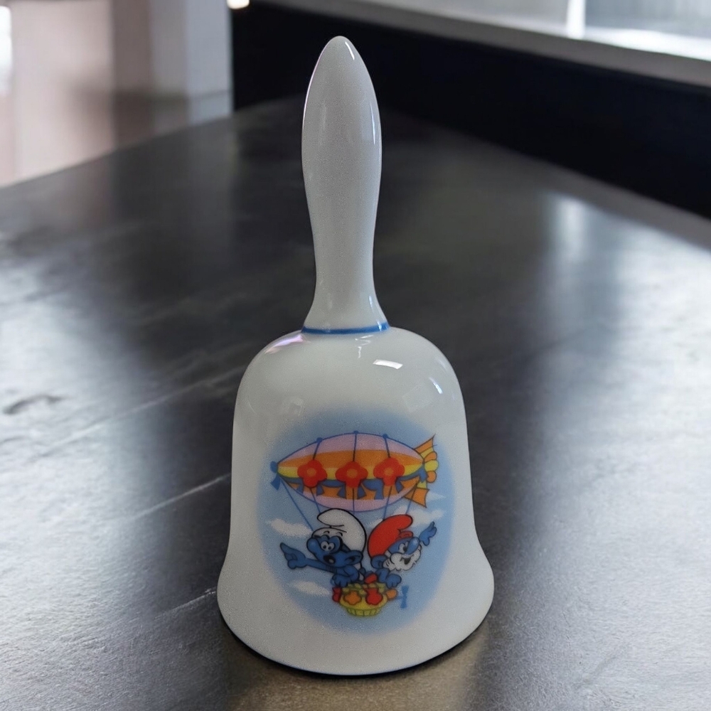 1982 VTG Porcelain Bell with Smurf Design By Wallace Berrie & Co.